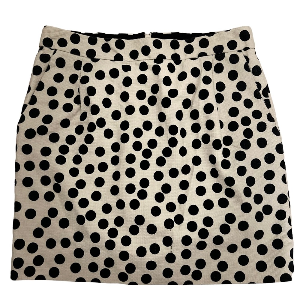 J. Crew Polka Mini Skirt Cream Black Size 2  70525